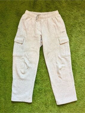 Aritzia TNA Cozy Fleece Cargo Sweatpants Heather Grey XS